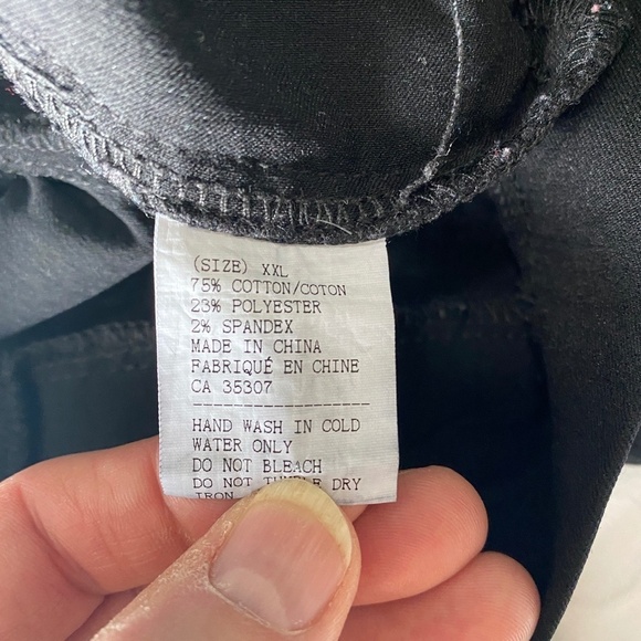 Moffi Women's Black Pull On Stretchy Capri‎ Pants with Lace Accents Size XXL - Picture 6 of 11